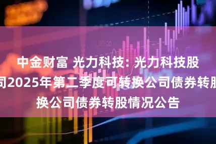 中金财富 光力科技: 光力科技股份有限公司2025年第二季度可转换公司债券转股情况公告