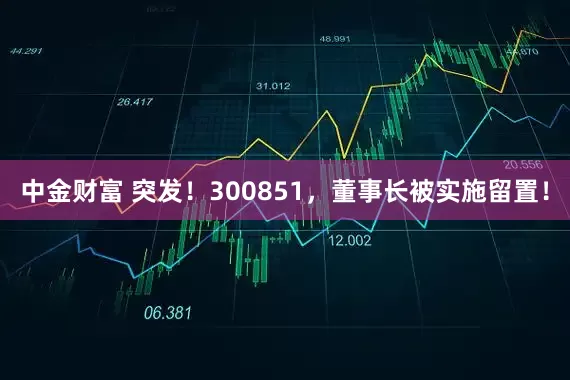 中金财富 突发！300851，董事长被实施留置！